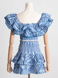 Dadizhimu Spring High-End New French Temperament Short Top High Waist Short Skirt Sexy Two-Set Suit Female Trend