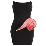 Dadizhimu Fashion Sexy Dress Body Quality Design Solid Color Flowers Sleeveless Bra Skirt Women