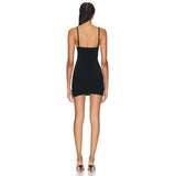 Dadizhimu Wind High Quality Women's Dress Slings Low-Chested Sexy Hollow Bodyd Banding Skirt