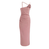 Dadizhimu Temperament Minimalist Flowers Hanging Dress Women's New Design Sense Slimmed Bean Skirt Bag Long Skirt