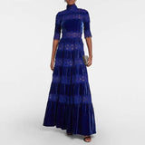 Dadizhimu 2025 New French Retro Heavy Industry Embroidery High-Rise Lanky Dress Women's Evening Dress Dress