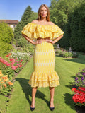 Dadizhimu Temperament Suit Women 2025 Early Spring New Design Embroidery One-Word Shoulder Coated Hip Skirt Two Sets