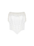 Dadizhimu Babes Wear Women's Pearl Bras Fish Bone Corset T-Ribs Corset T-Mearly Umbilly Blouse