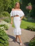 Dadizhimu Temperament Suit Women 2025 Early Spring New Design Embroidery One-Word Shoulder Coated Hip Skirt Two Sets