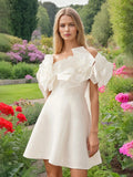 Dadizhimu Temperament Famous Wind 2025 Spring New Fashion Niche One-Word Splicing Flowers Short Dress Woman
