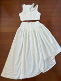 Dadizhimu Two-Piece Set 2025 Summer New Sexy Wrapped Breast Shirt + Folded Waist Half-Dressed Woman