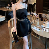Dadizhimu Dingy Simple Sling Skirt With Casual Thin And Fashionable Temperament Dress