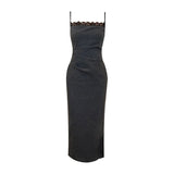 Dadizhimu Rich Rich Gold Wind Beautiful Hanging Dress Dress Female Lace Splicing Folded Bag Hip Dress Banquet Dress Dress
