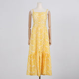 Dadizhimu Holiday Style Embroidered Dress Women's Dress 2025 New Sling Skirt High Waist Hollow Design Dress