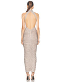Dadizhimu Hot Diamond Sling Dress High-End Light Luxury Evening Dress Party Show Back Dress