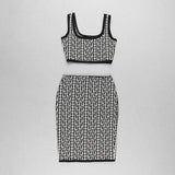 Dadizhimu High-End Women's Autumn And Winter Fashion Bandage Set Sexy New Knitted Ass Skirt