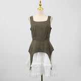 Dadizhimu Girl Style Sleeveless Cake Dress Women's 2025 New Colling Color Repair Slim Short Dress Tide