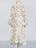 Dadizhimu Show Wave Dot Suit Women's Tide 2025 New Scarf With Lotus Leaf Shirt Top + Long Skirt