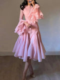 Dadizhimu Lotus Leaf-Side Dress Women's Summer 2025 New Fashion High-Necked Long-Sleeve High-End High-End High-End Mid-Sleeve Mid-Sleeve Dress