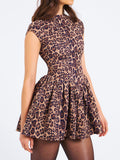 Dadizhimu Women's High-End Party Dress Sexy Leopard Thigh Dress Girl Sweet Spicy Style A Dress