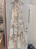 Dadizhimu Spring And Summer Sleeveless New Chinese Style Chinese Style Dress Hanging Neck Dress Holiday Half Skirt