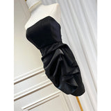 Dadizhimu Design Three-Dimensional Fish Bone Thoracic Body To Close The Waist Irregular Folded Skirt Open Fork And Hip Dress Skirt