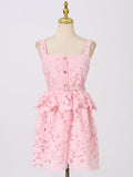 Dadizhimu Sexy Sweet Dress 2025 New Sling Embroidery Design High-Rise Solid Color Dress Woman