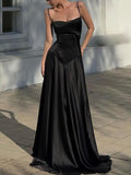 Dadizhimu Women's New Sexy Sling Skirt Dress Bodyd Back Dress Black Dress Women's Evening Dress