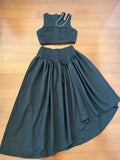 Dadizhimu Two-Piece Set 2025 Summer New Sexy Wrapped Breast Shirt + Folded Waist Half-Dressed Woman