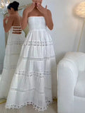 Dadizhimu Temperament Casual Dress Spring 2025 New Fashion High-End Embroidery Hollow Bra Dress Female Trend