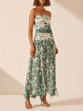 Dadizhimu Retro Style Print Thoracic Dress 2025 New Temperament Design Folded Long Mesh Dress Woman