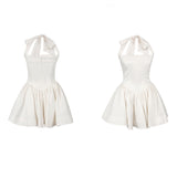 Dadizhimu Birthday Party Dress Dress Ballet Style Wide Shoulder Strap Hanging Neck Strap Fluffy Skirt Short Dress No