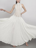 Dadizhimu Style Retro Lace Design Dress 2025 New Lace Collar Slim Elegant Long Dress Dress Woman