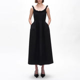 Dadizhimu Casual Style High-End Sling Dress 2025 New Sleeveless Waist Thin Design A-Character Dress Woman