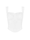 Dadizhimu Women's Lace Splicing Strap Short Irregular Sexy Blouse Tat Lady Sling Vest