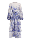 Dadizhimu Temperament Elegant Dress 2025 Spring New Fashion Printed Lantern Sleeves With High-End Feel Dress Women's Trend