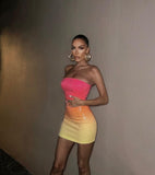 Dadizhimu And Winter New Breast-Threa Rainbow Gradient Coloring Sequining Dating Tour To Take Pictures Of The Graduation Season Dress Famous Evening Dress