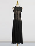 Dadizhimu Style Retro Lace Design Dress 2025 New Lace Collar Slim Elegant Long Dress Dress Woman