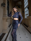 Dadizhimu Sales Sexy Fashion Chain Short Top High Waist Half-Dress Dress Two Sets