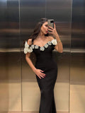 Dadizhimu New Dating Show Bride Long-Word Shoulder Thanking Banquet Evening Decoration Fishtail Skirt Banded Evening Dress