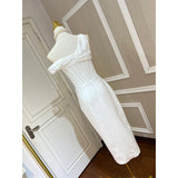 Dadizhimu Temperament Design Irregularly Slanted Shoulder-Speeled Thoracic Fish Bone Folded Open-Scrinkled And Forked-Sing-Faced Dress Dress Dress Dress