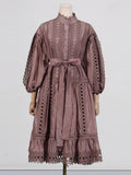 Dadizhimu And Leisure Style Dress 2025 New Heavy Industry Embroidery Single Buckle Lace Dress Woman