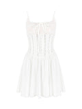 Dadizhimu Babes Women's Pure Lust Lace Sling Skirt Pony Dress Body-Dexy White Dress Dress Woman