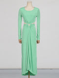 Dadizhimu Style Sexy Dress Dress Dress 2025 New Hollow Luth Waist Design Long Dress Dress Female Summer