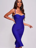 Dadizhimu Sexy Picts With Body Babes Hanging Dress Women Autumn Tight Body Slim Elastic Bag Hip Fishtail Bandage Skirt