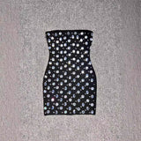 Dadizhimu Industry Bandage Dress Sexy Bra Slit Nail Beads Bodyed And Hip Dress Birthday Party Dress