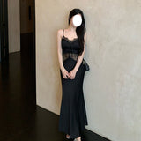Dadizhimu Temperament Sister Aesthetic Tailoring Lace Sling Dress Design Banquet Dress Dress No