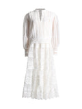 Dadizhimu 2025 New Embroidered Lace Long-Sleeved Blouse High-Waisted Half-Dress Fashion Suit Two Sets Of Female Fashion