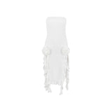 Dadizhimu Women's New Sexy Dress Hottie Sexy Braid Dress Open Fork White Dress Pure Lust