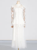 Dadizhimu Temperament Famous Wind Two Sets 2025 Summer New Heavy Industry Embroidery Top Long Mesh Dress Dress Suit Woman