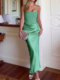 Dadizhimu Women's New Sexy Fish Bone Bras Body-Clamped Long Dress Autumn And Winter Velvet Dress Black Evening Dress