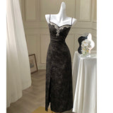 Dadizhimu Temperament Dress Dress Collar V-Necked Dress Dress Female Design Big Swing Dress Chestless Pad