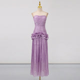 Dadizhimu Small Scented Bra Dress Dress 2025 New Niche Splicing Wooden Ear Design Long Dress Women's Summer