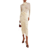 Dadizhimu Name Wind 2025 Spring New Fashion Fold Three-Dimensional Flower Top + Left Hip Skirt Suit Woman