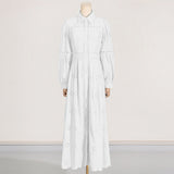 Dadizhimu High-End Dress Women 2025 Summer New Temperament Elegant Single-Drenage Hollow Embroidery Dress